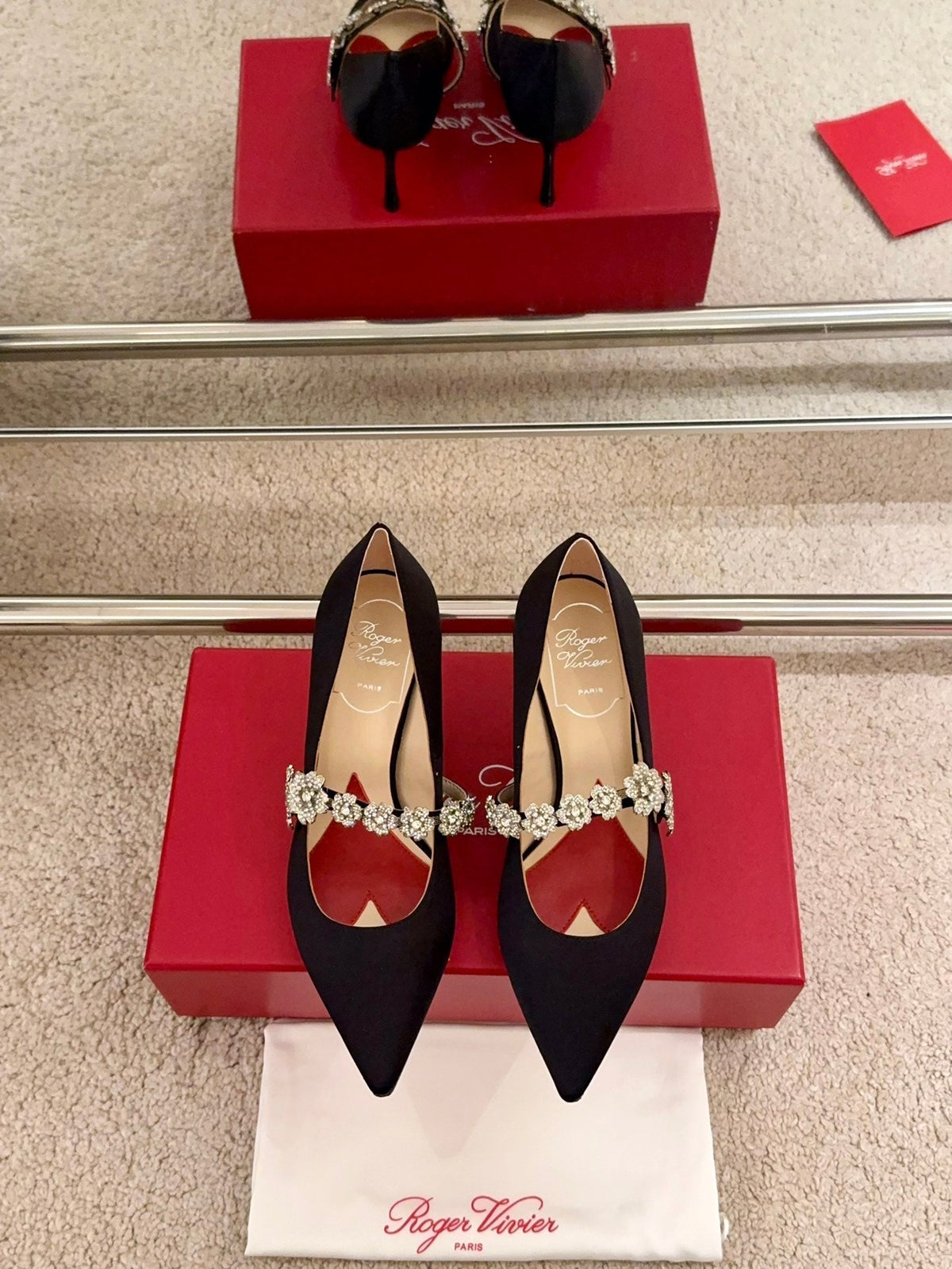 EFFLORESCENCE MARY JANE PUMPS IN BLACK SILK