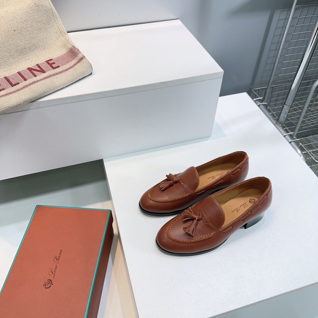 LP 25S SERGE TASSEL LOAFER 35MM IN GLAZED HONEY CALFSKIN