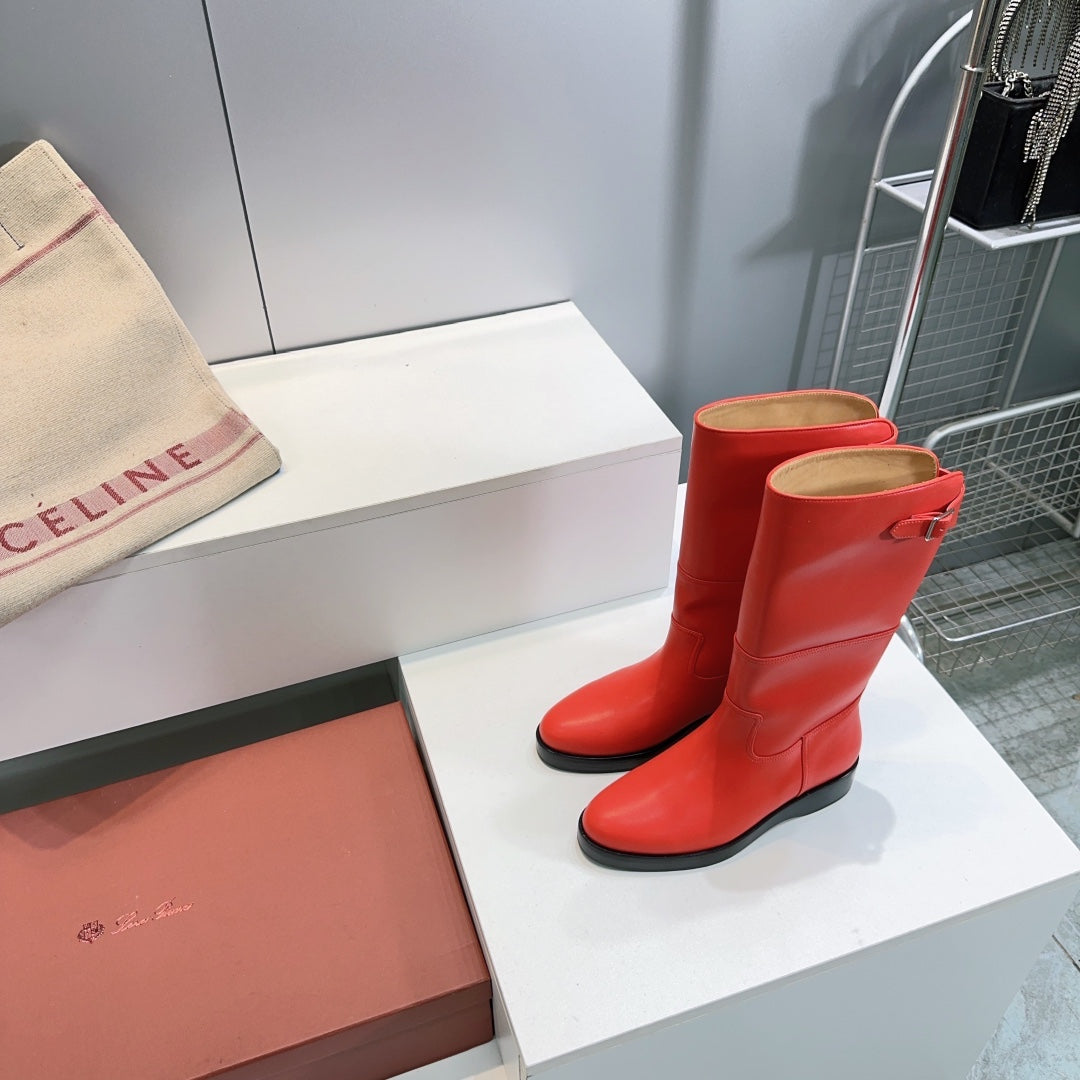 LP 25S LUPO BOOT IN VERMILION CALFSKIN