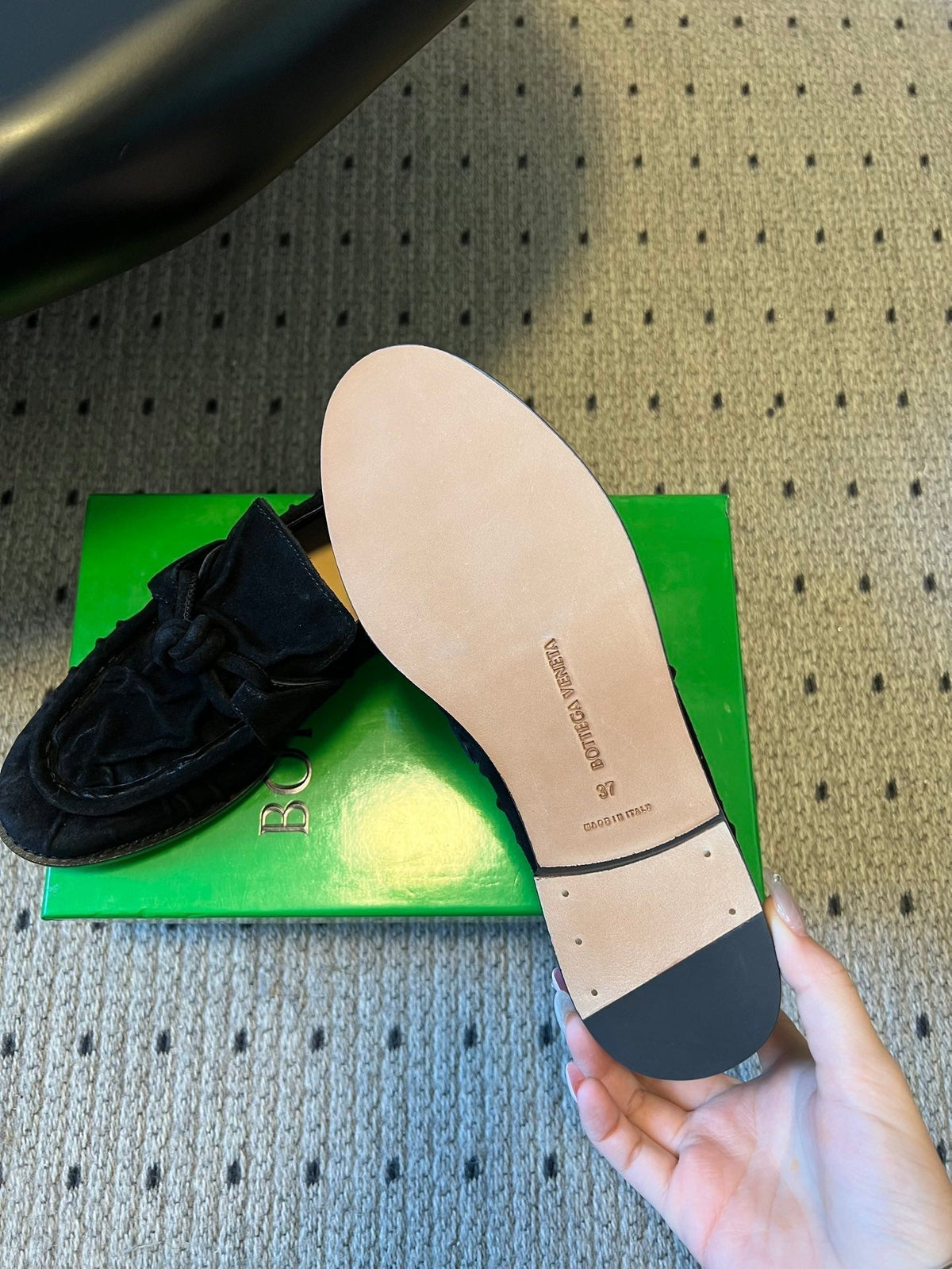 BOTTEGA VENETA 26S LOAFERS IN BLACK SUEDE