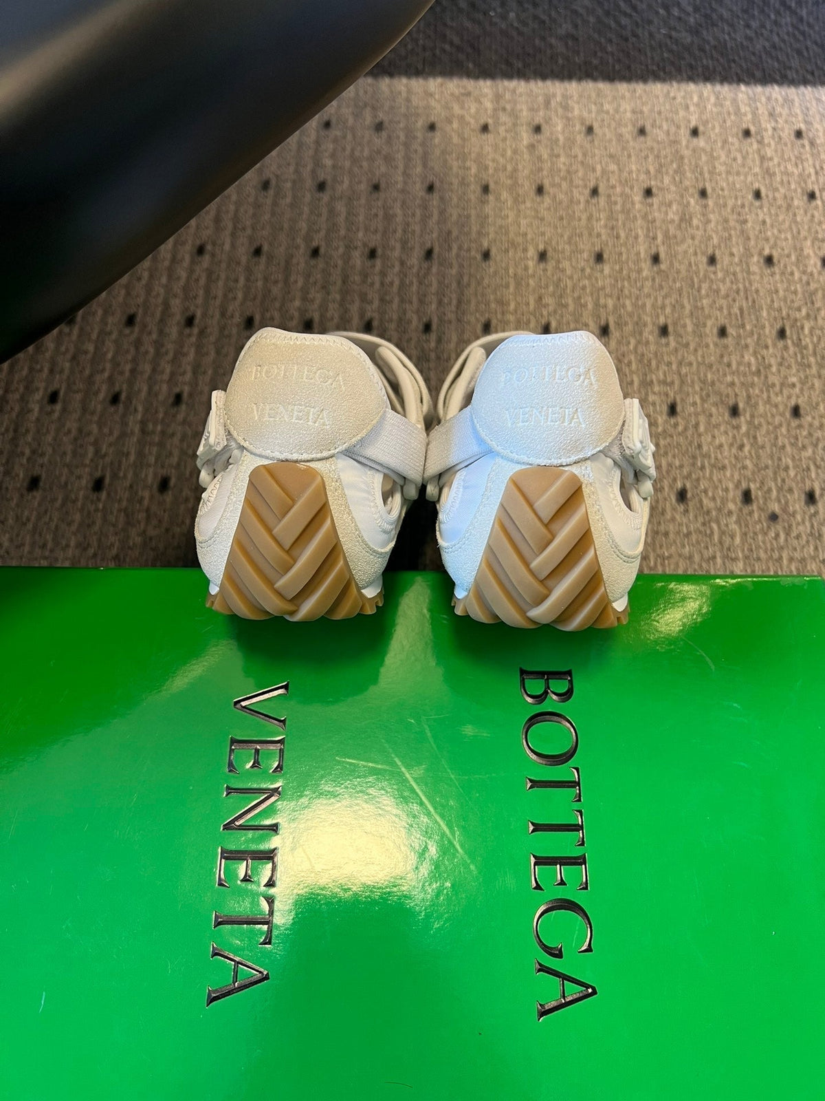 BOTTEGA VENETA 26S MARY JANE SNEAKER IN WHITE SUEDE AND FABRIC