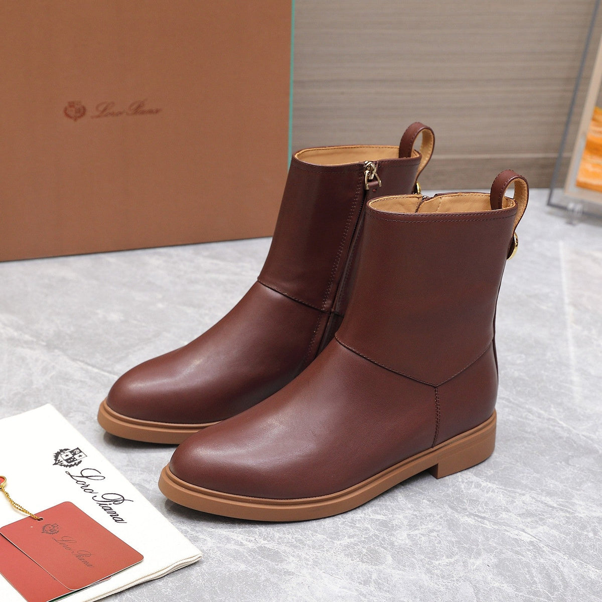 LP 25S KILDA ANKLE BOOT IN WINE BROWN CALFSKIN