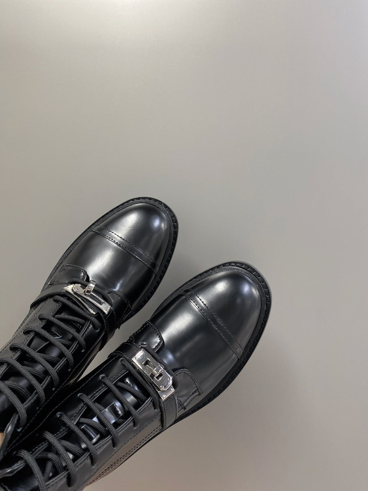 HM 25S FUNK ANKLE BOOT IN BLACK LAMBSKIN WITH SILVER HARDWARE
