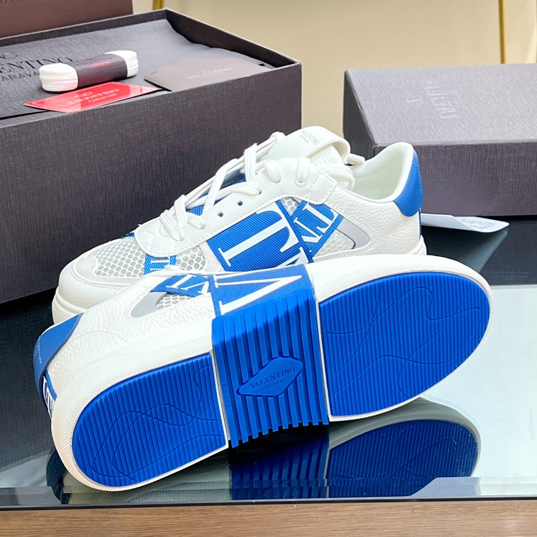 VALENTINO 25S GARAVANI VL7N SNEAKERS IN WHITE MIX BLUE LAMBSKIN