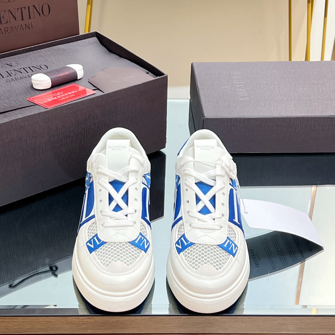 VALENTINO 25S GARAVANI VL7N SNEAKERS IN WHITE MIX BLUE LAMBSKIN