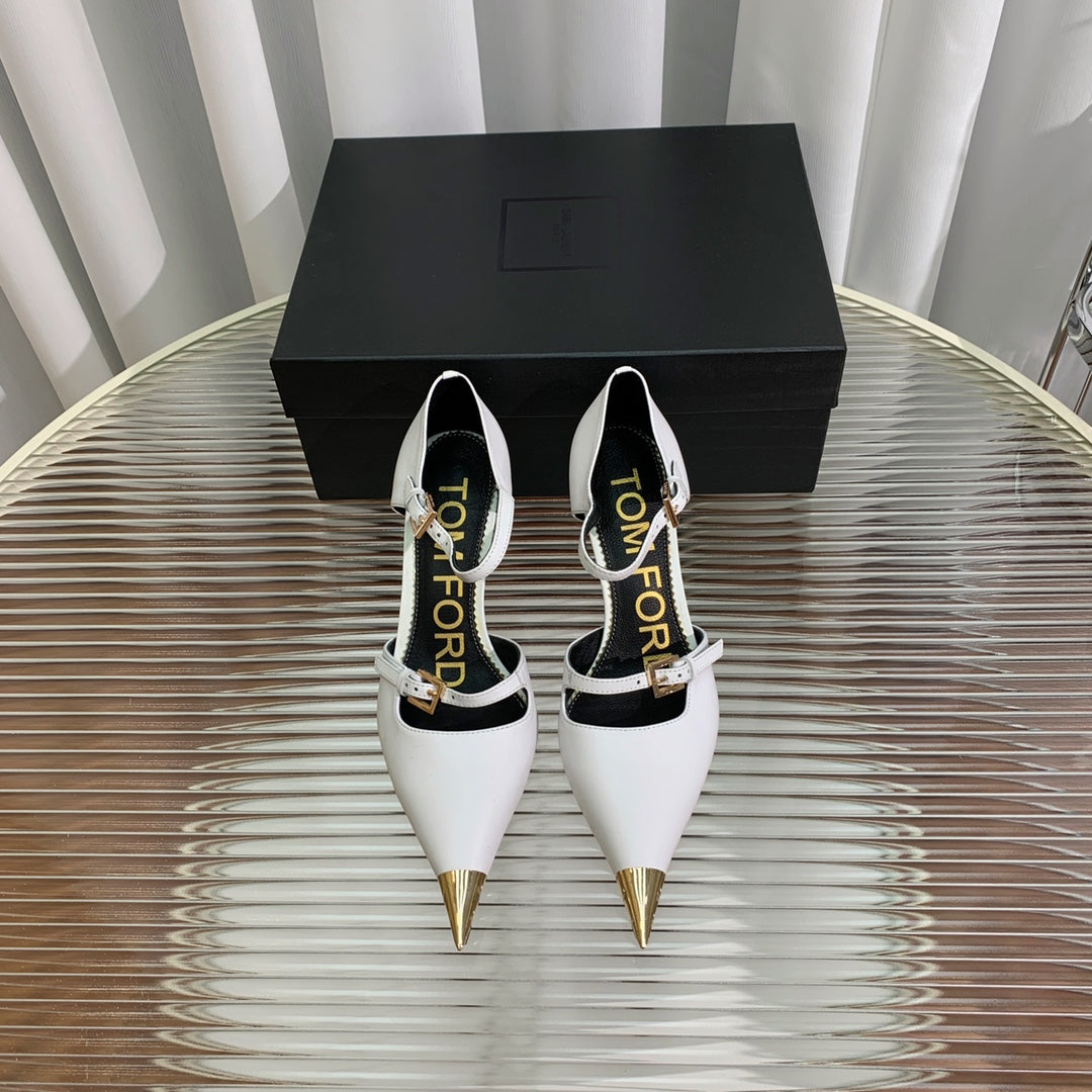 MARY JANE PUMP 7 CM IN WHITE CALFSKIN