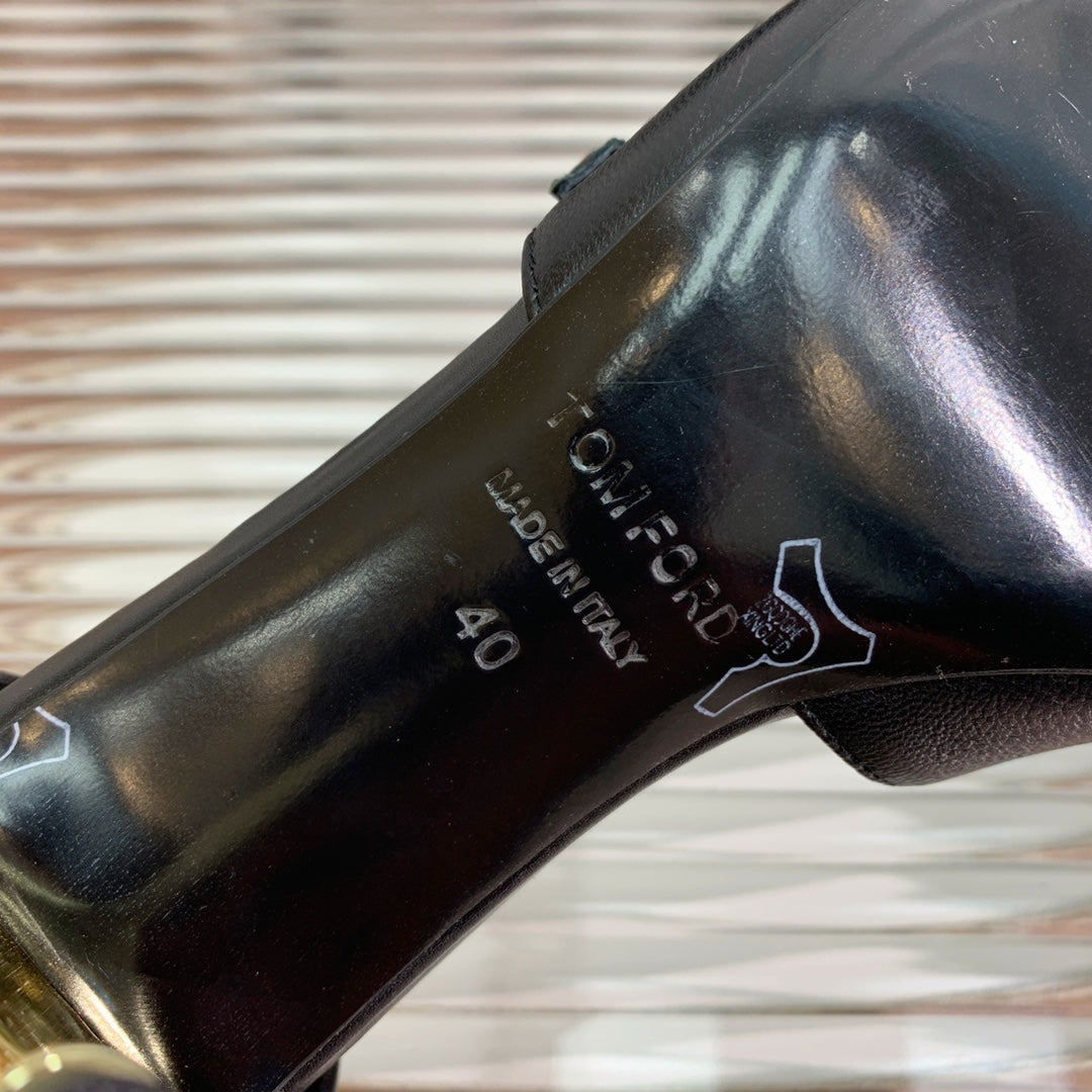 MARY JANE PUMP 7 CM IN BLACK CALFSKIN