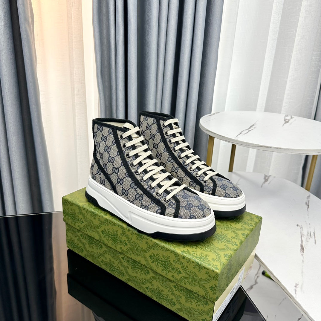 GG HIGH TOP SNEAKER FLATFORM LEAD CANVAS