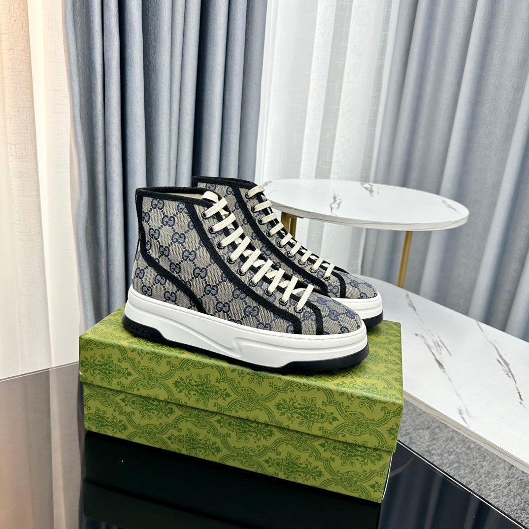 GG HIGH TOP SNEAKER FLATFORM LEAD CANVAS