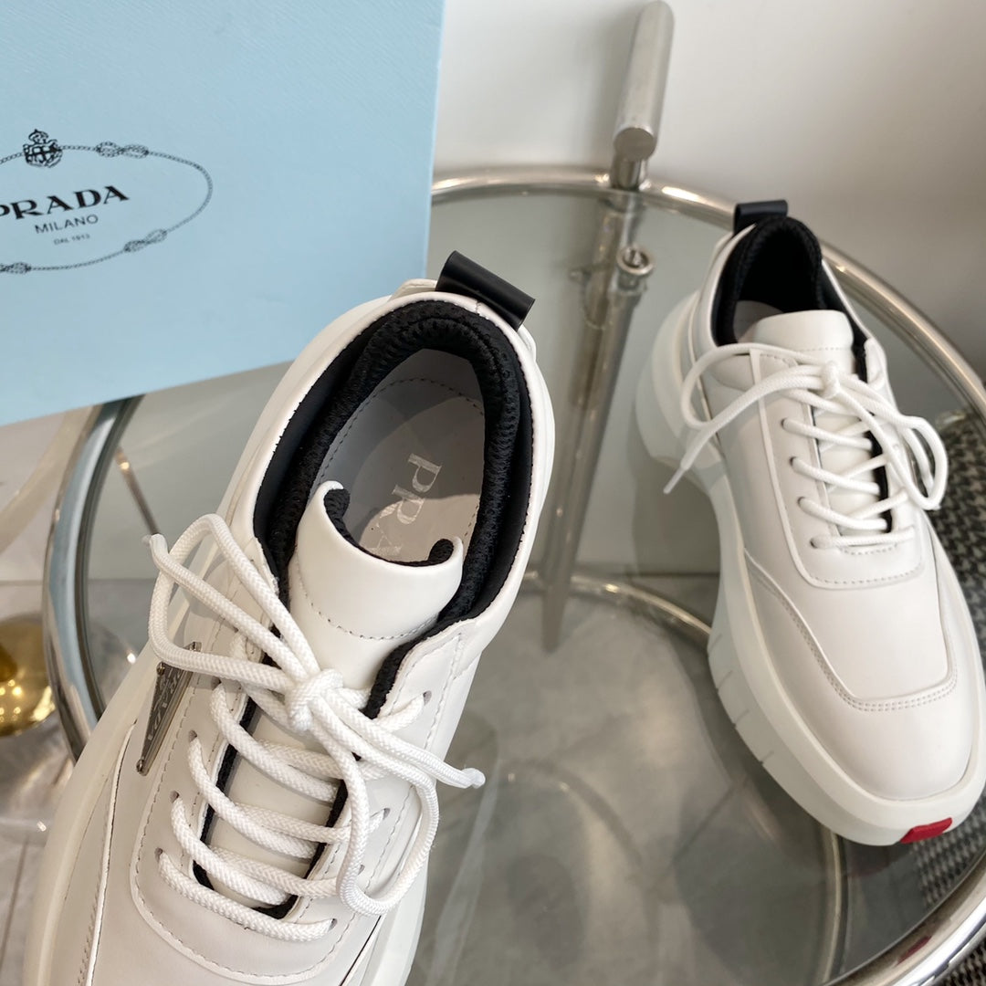 PRA THICK-SOLE SNEAKERS IN CALFSKIN