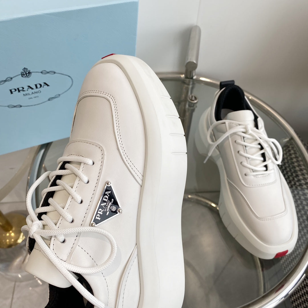 PRA THICK-SOLE SNEAKERS IN CALFSKIN