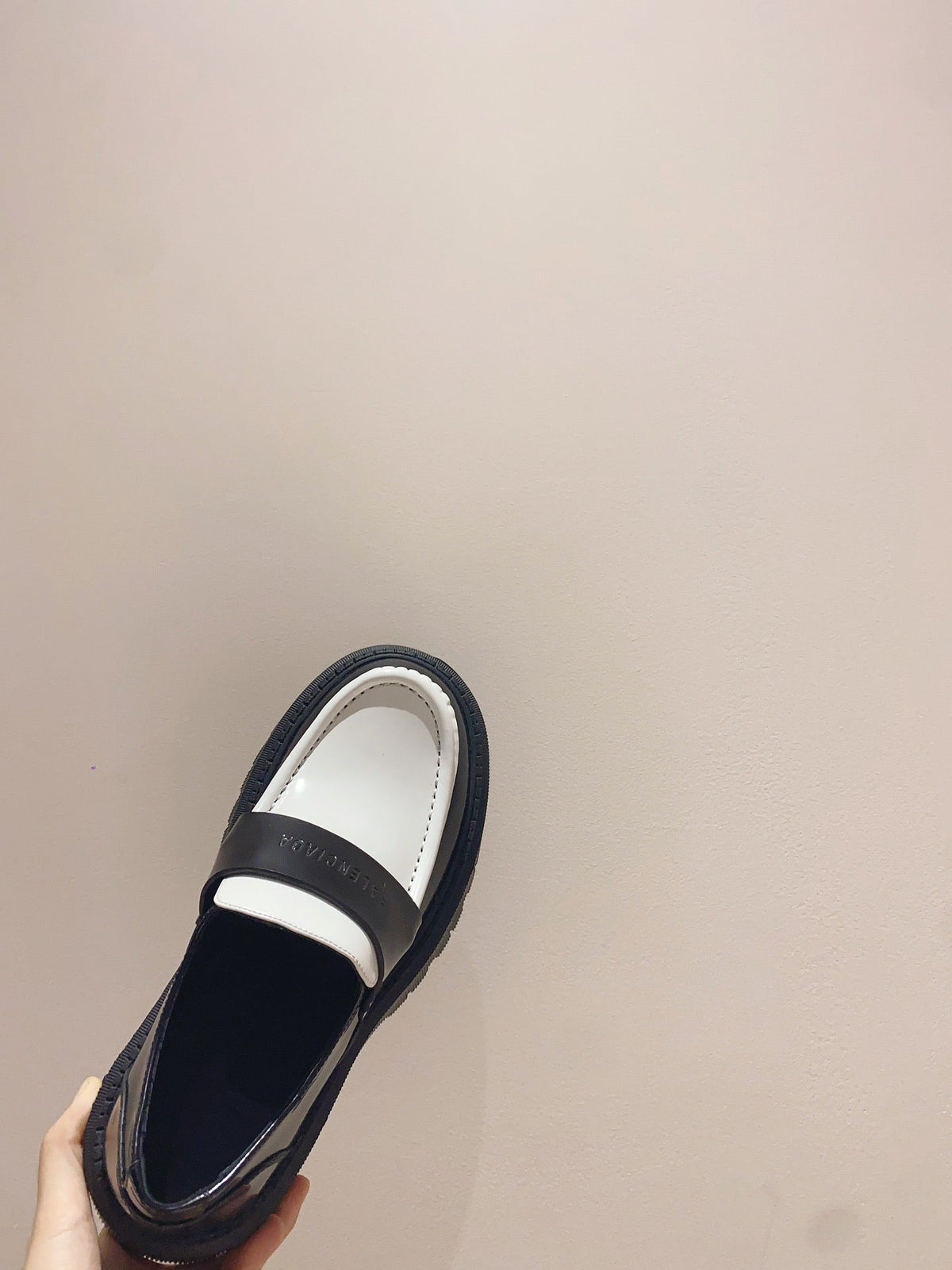 BALENCIAGA 25S LOAFERS IN BLACK MIX WHITE CALFSKIN