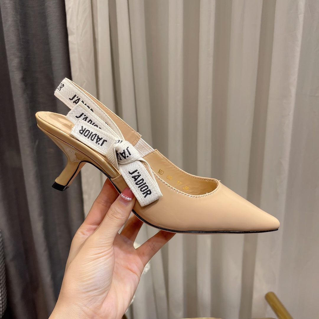 J'ADIOR SLINGBACK PUMPS IN BEIGE CALFSKIN