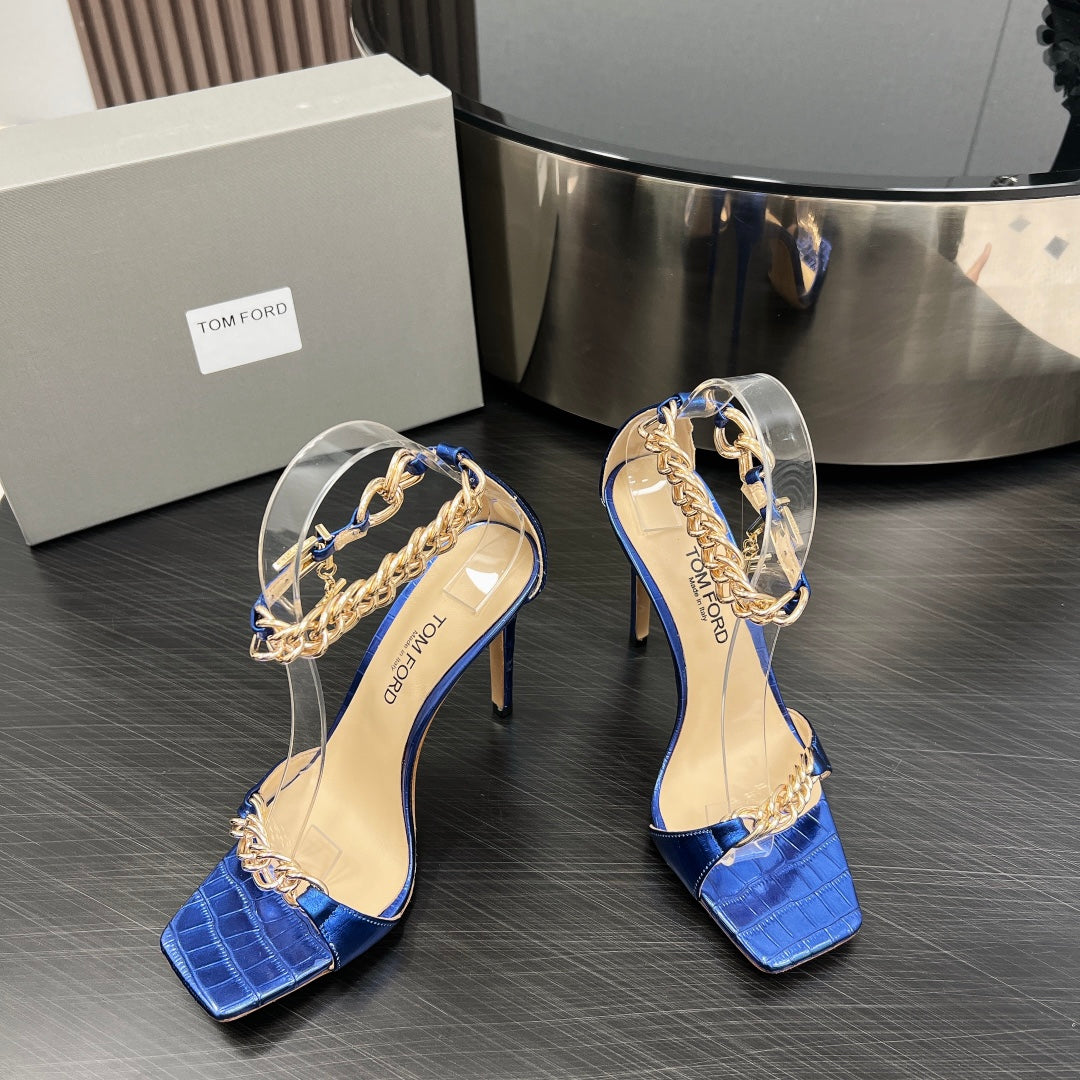 ZENITH SANDAL 10 CM IN AZURE BLUE LAMBSKIN