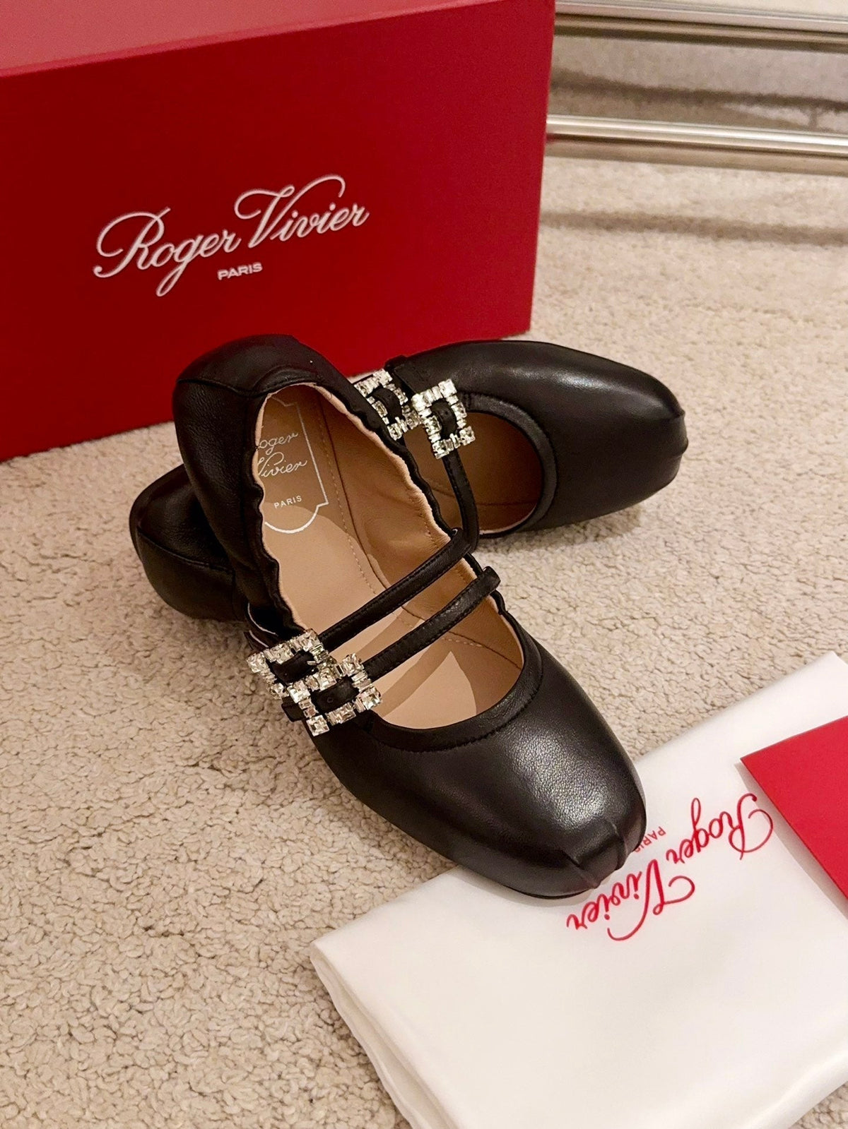 MARY JANES WITH TWO STRAPS IN BLACK SOFT LAMBSKIN