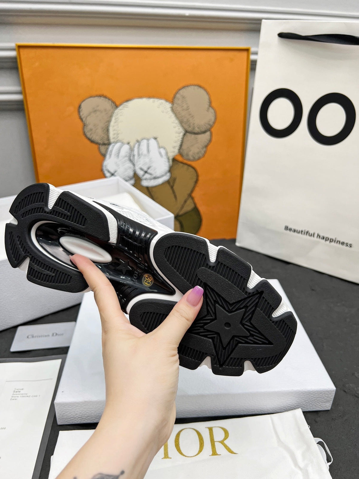 CD CHRONO SNEAKERS IN WHITE AND BLACK MESH
