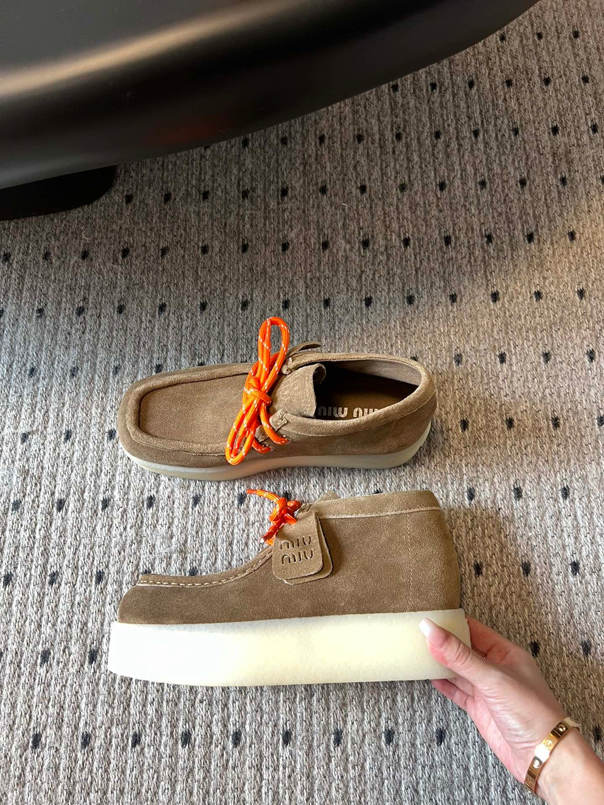 MIUMIU 26S CHUKKA BOOTS IN BROWN SUEDE