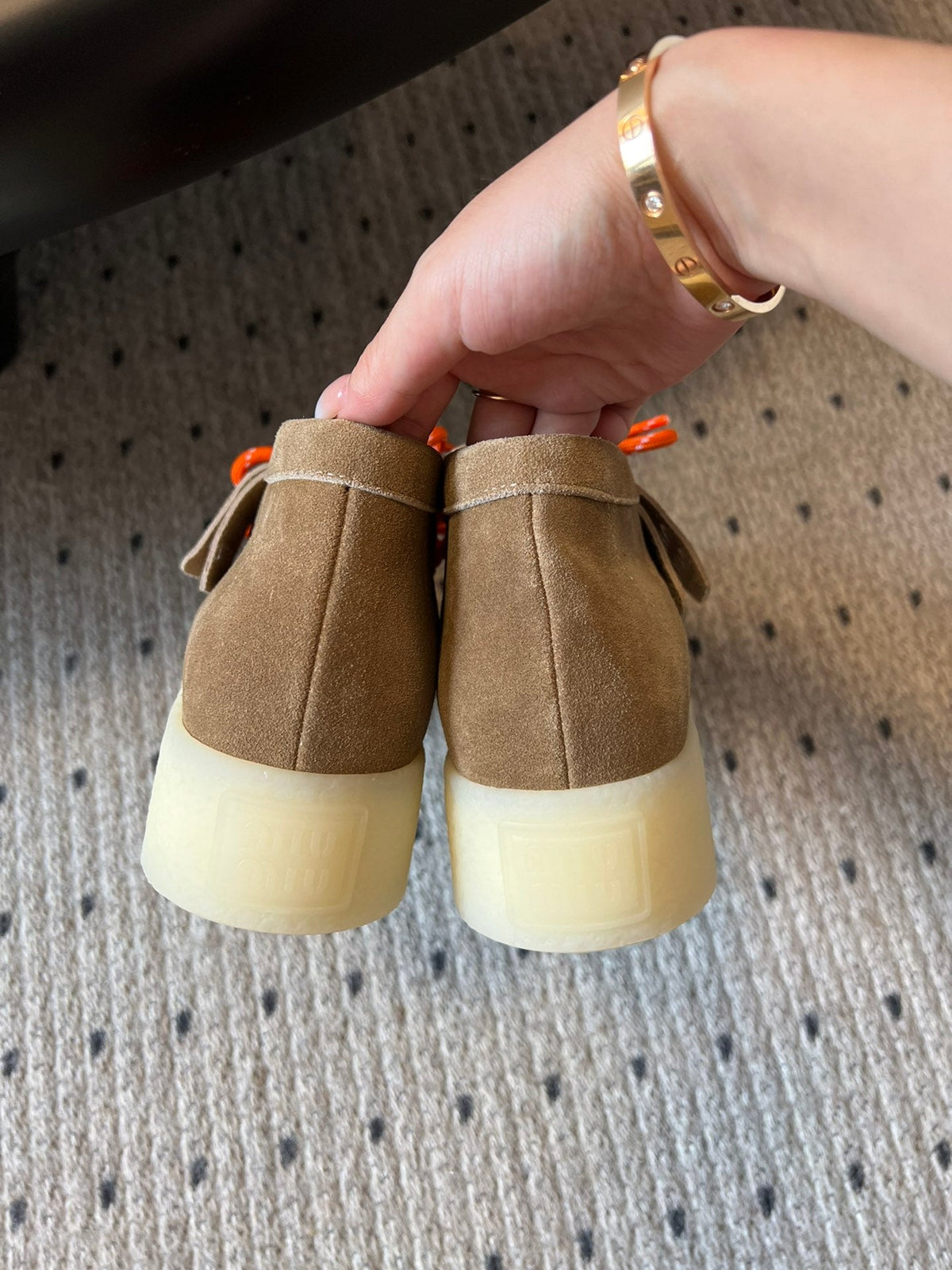MIUMIU 26S CHUKKA BOOTS IN BROWN SUEDE