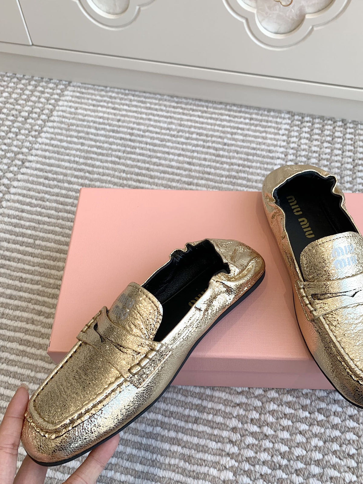 NAPPA LOAFERS IN GOLD METALLIC LAMBSKIN