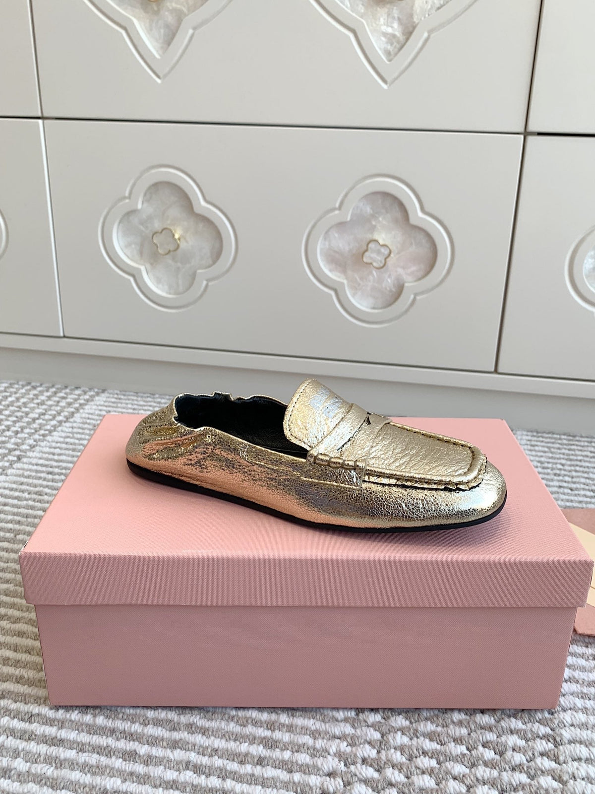 NAPPA LOAFERS IN GOLD METALLIC LAMBSKIN