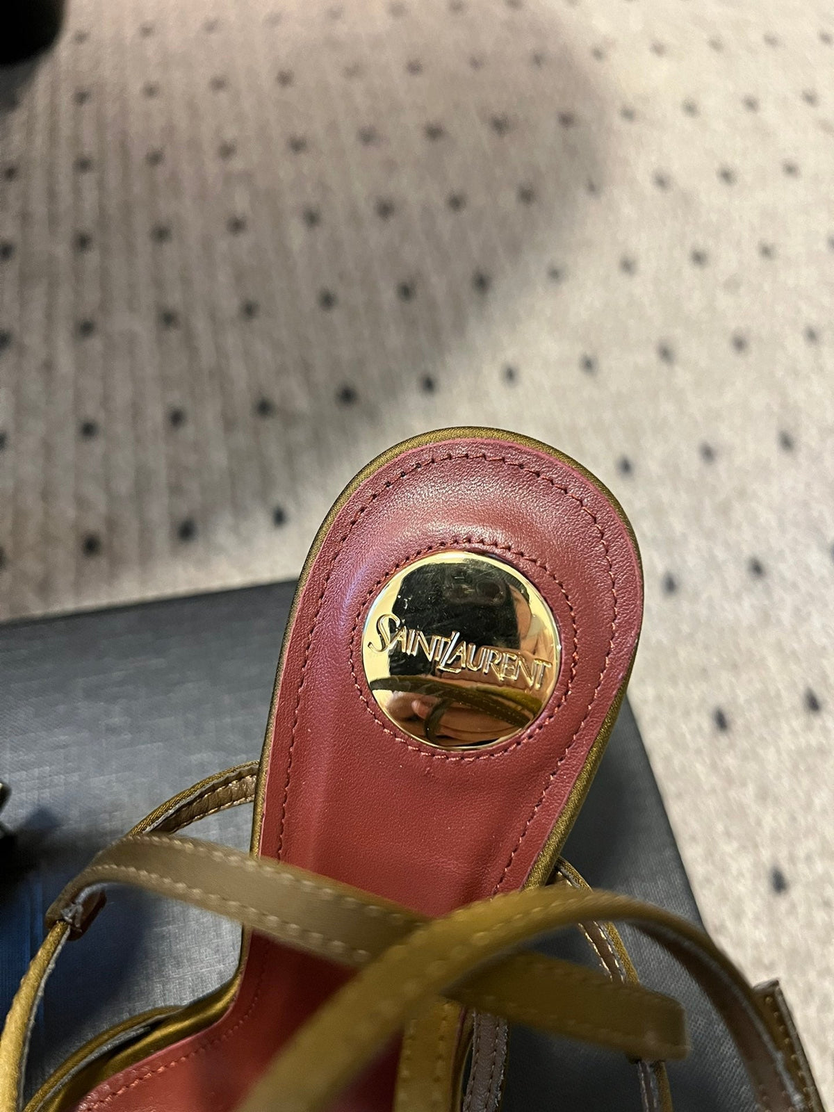 YSL HIGH HEEL SANDALS IN GOLD CALFSKIN