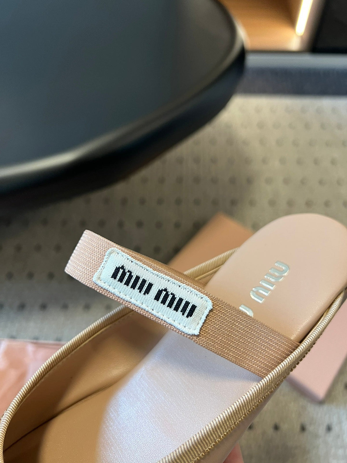 MIUMIU 26S BALLET MULES IN NUDE BROWN CALFSKIN WITH BOW
