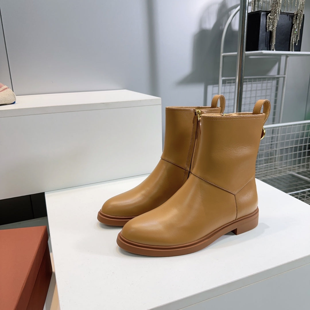 LP 25S KILDA ANKLE BOOT IN GOLDEN BROWN CALFSKIN
