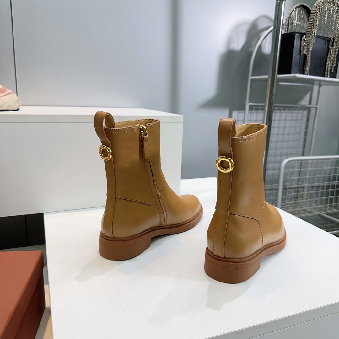 LP 25S KILDA ANKLE BOOT IN GOLDEN BROWN CALFSKIN