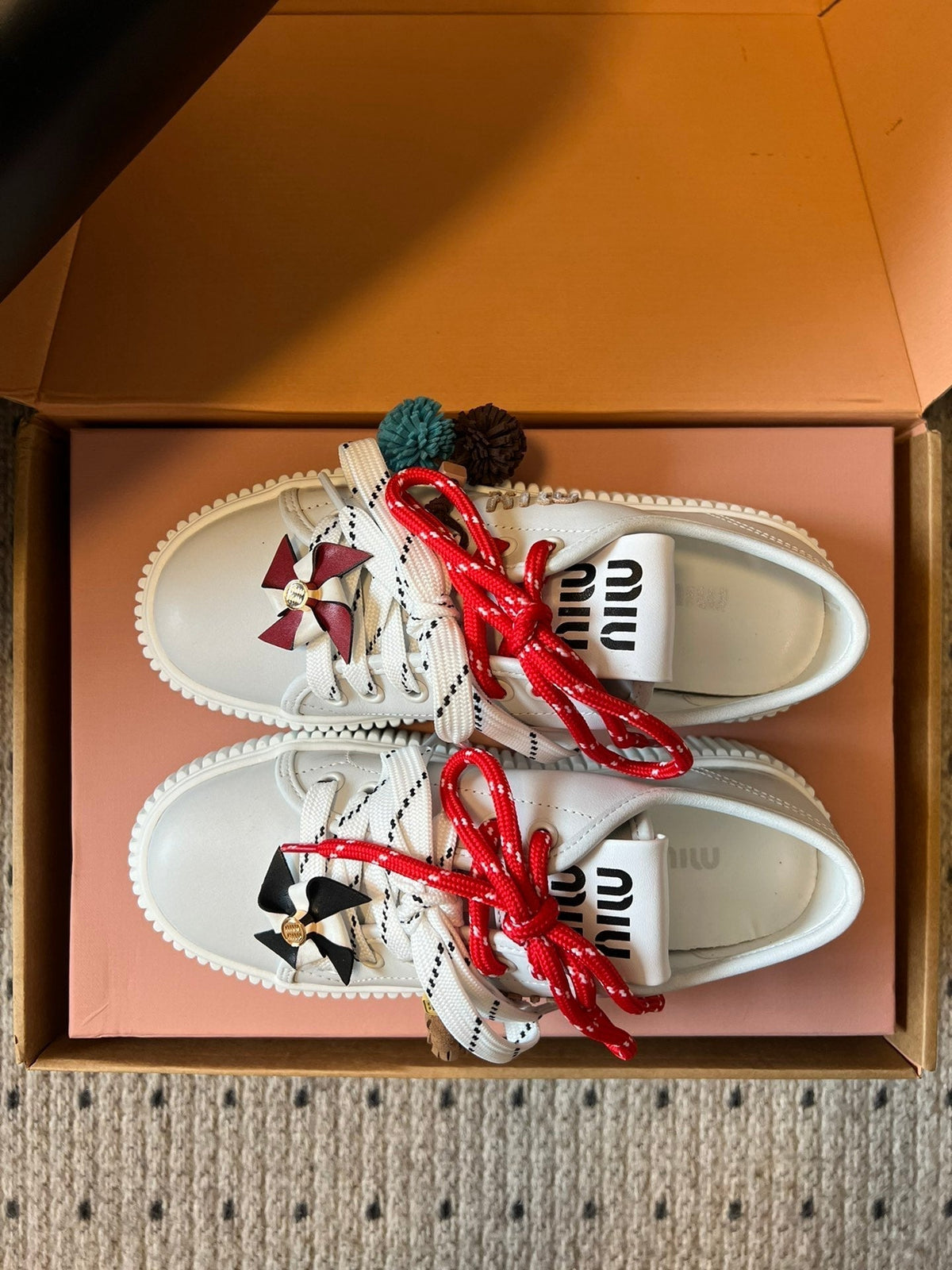 MIUMIU 26S SNEAKERS 50MM IN WHITE CALFSKIN