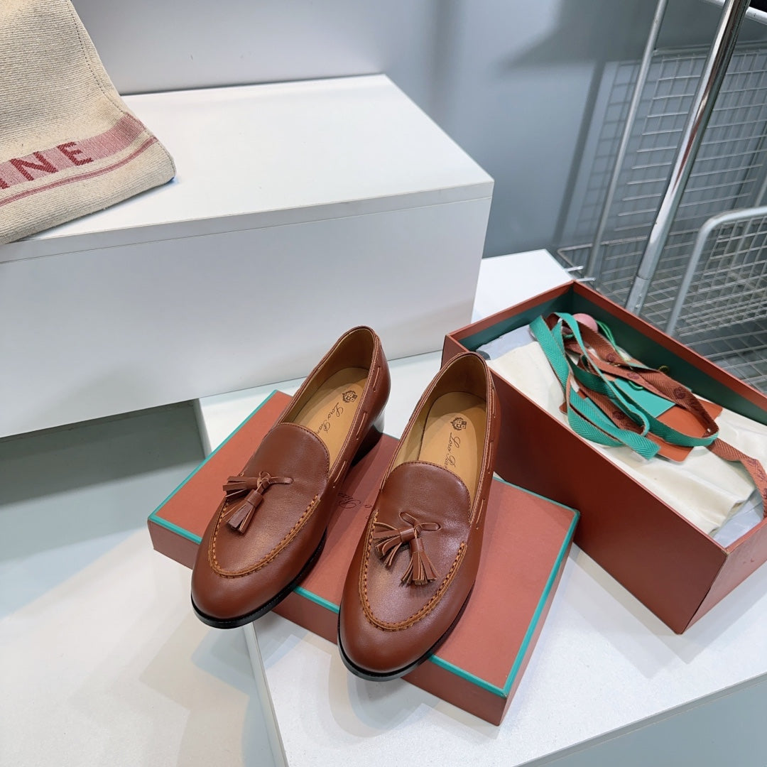 LP 25S SERGE TASSEL LOAFER 35MM IN GLAZED HONEY CALFSKIN