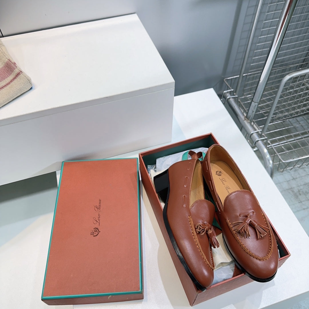 LP 25S SERGE TASSEL LOAFER 35MM IN GLAZED HONEY CALFSKIN