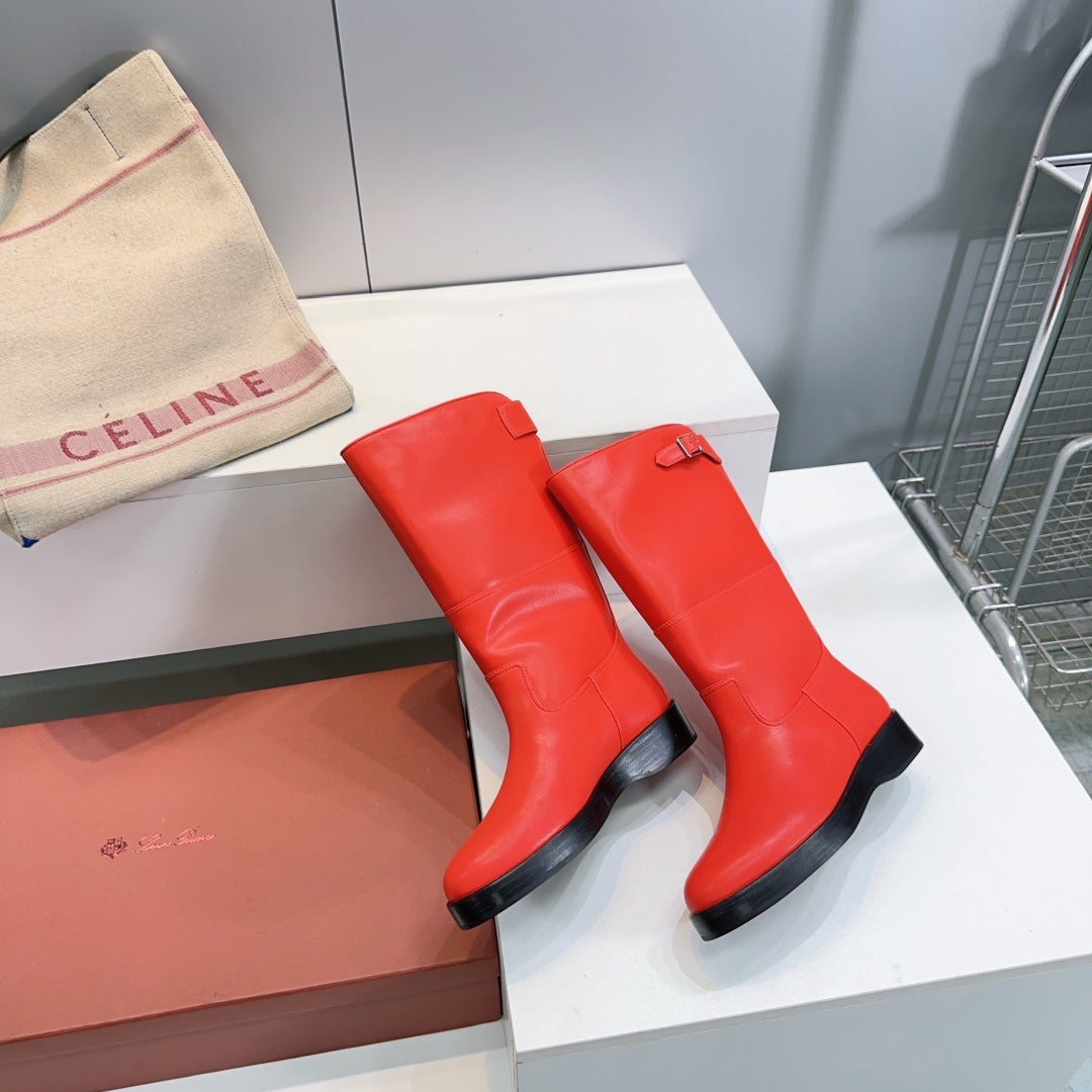 LP 25S LUPO BOOT IN VERMILION CALFSKIN