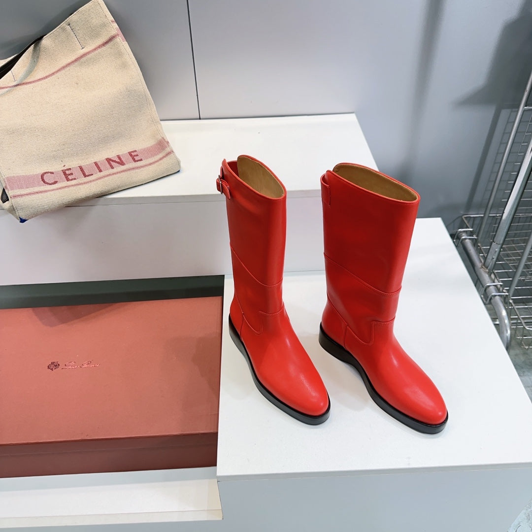LP 25S LUPO BOOT IN VERMILION CALFSKIN