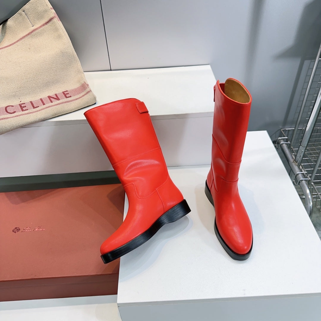 LP 25S LUPO BOOT IN VERMILION CALFSKIN
