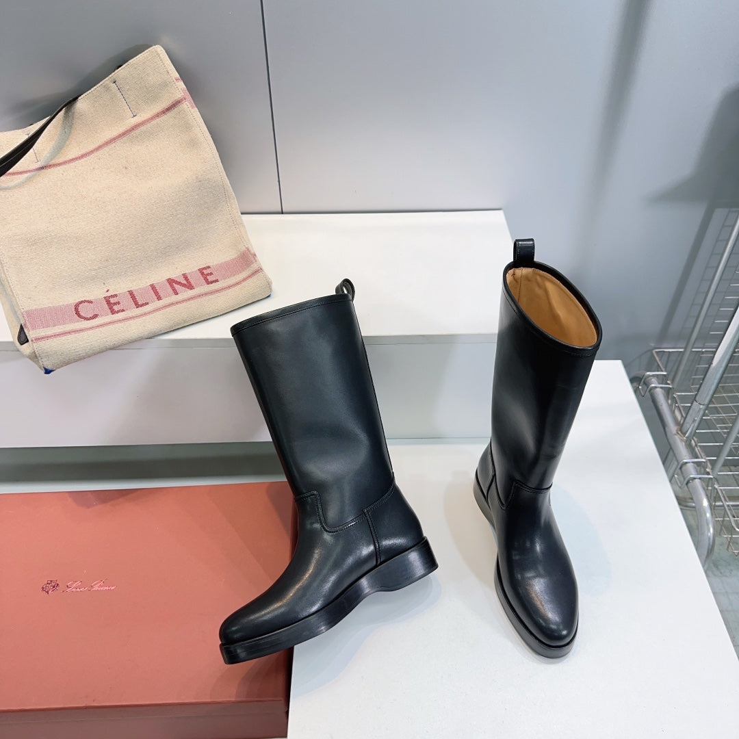 LP 25S JOHN BOOT IN BLACK CALFSKIN