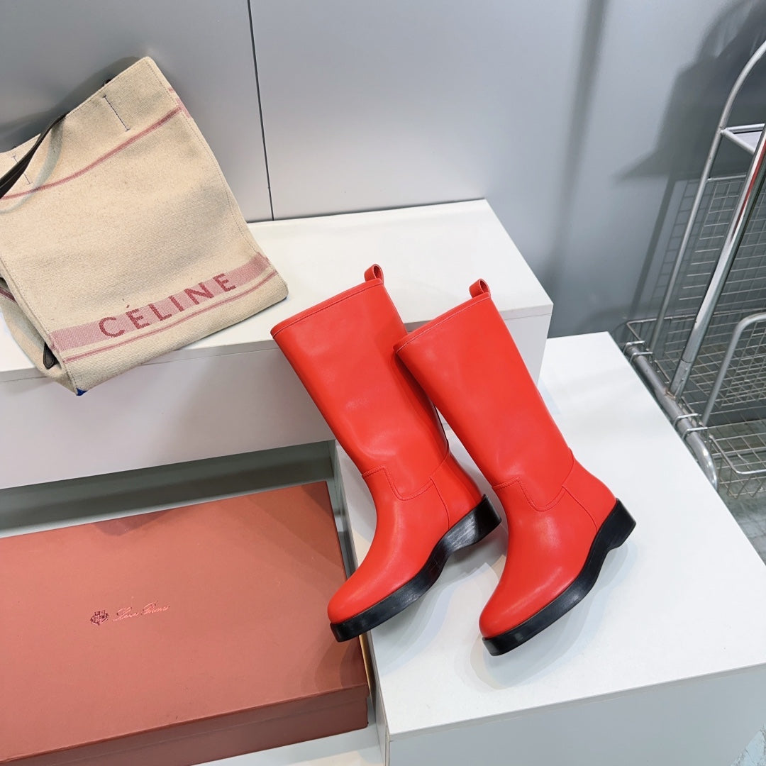 LP 25S JOHN BOOT IN VERMILION CALFSKIN