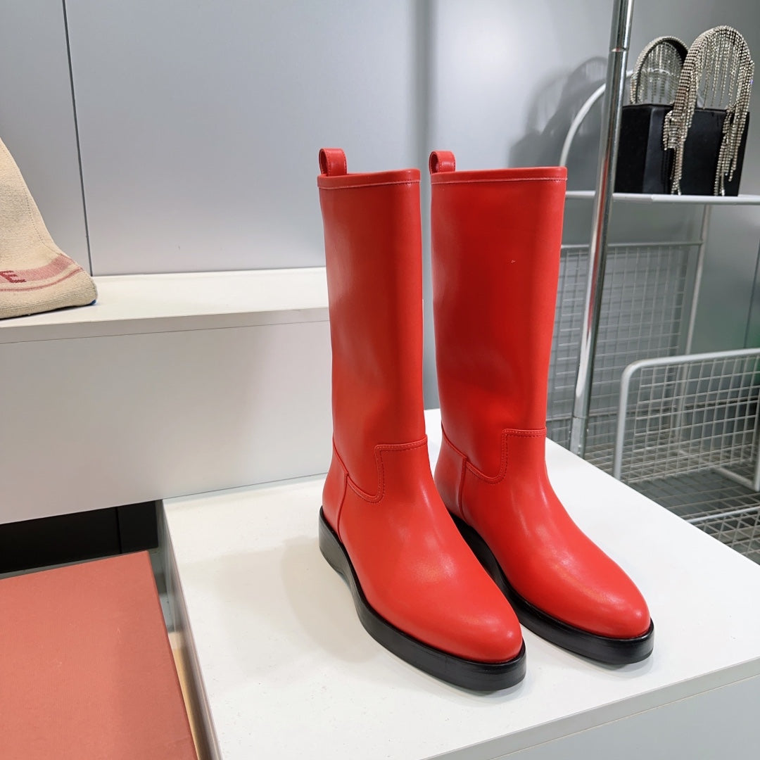LP 25S JOHN BOOT IN VERMILION CALFSKIN
