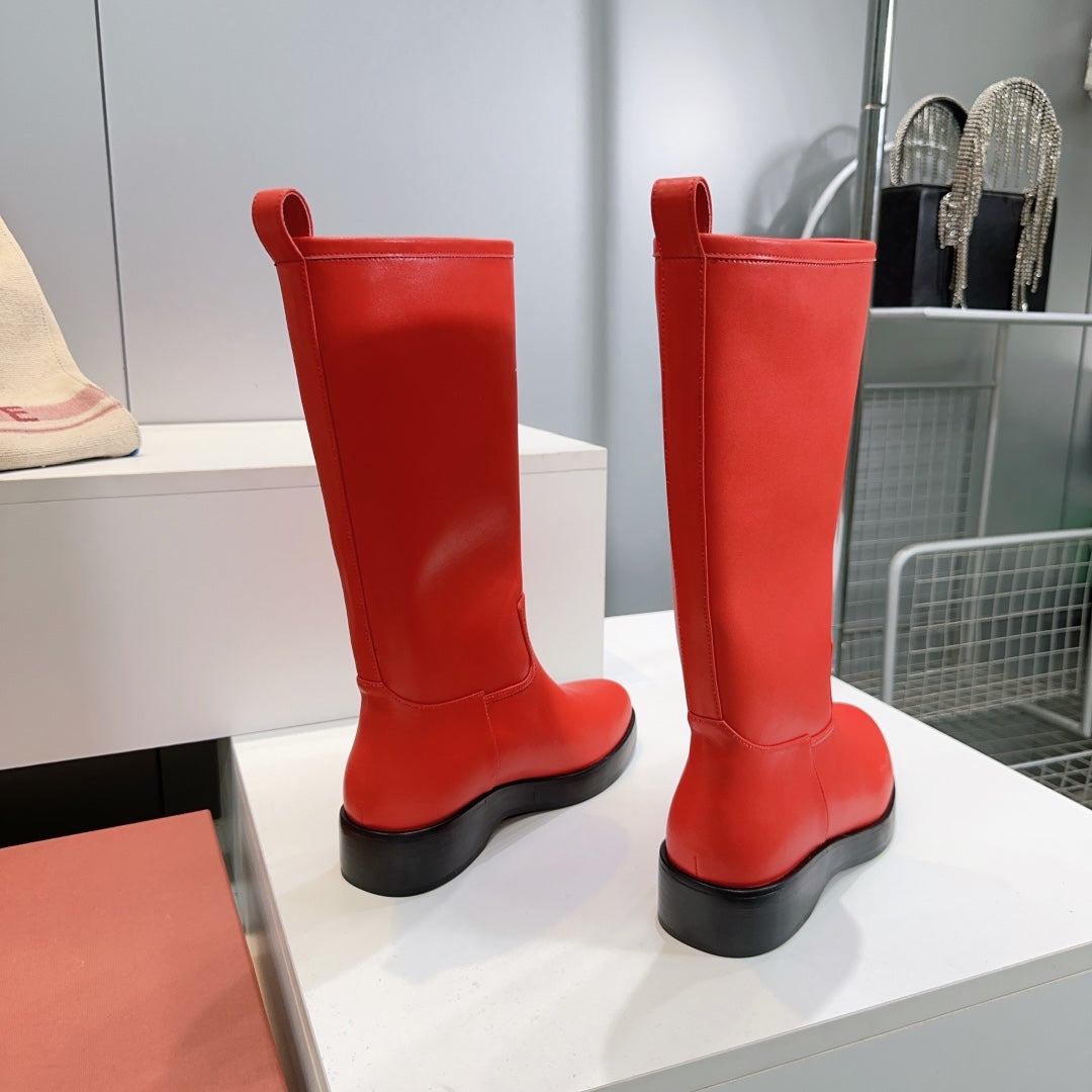 LP 25S JOHN BOOT IN VERMILION CALFSKIN