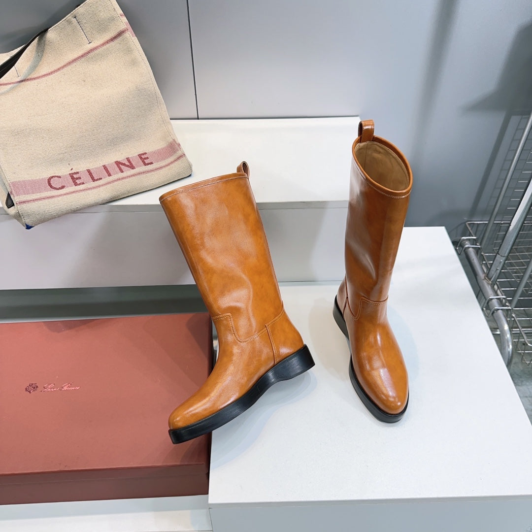 LP 25S JOHN BOOT IN BURNT ORANGE CALFSKIN