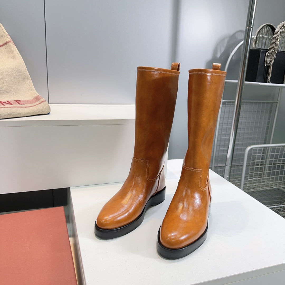 LP 25S JOHN BOOT IN BURNT ORANGE CALFSKIN