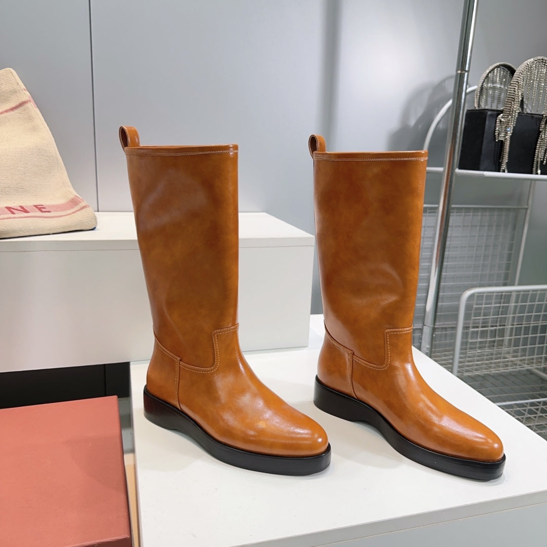 LP 25S JOHN BOOT IN BURNT ORANGE CALFSKIN