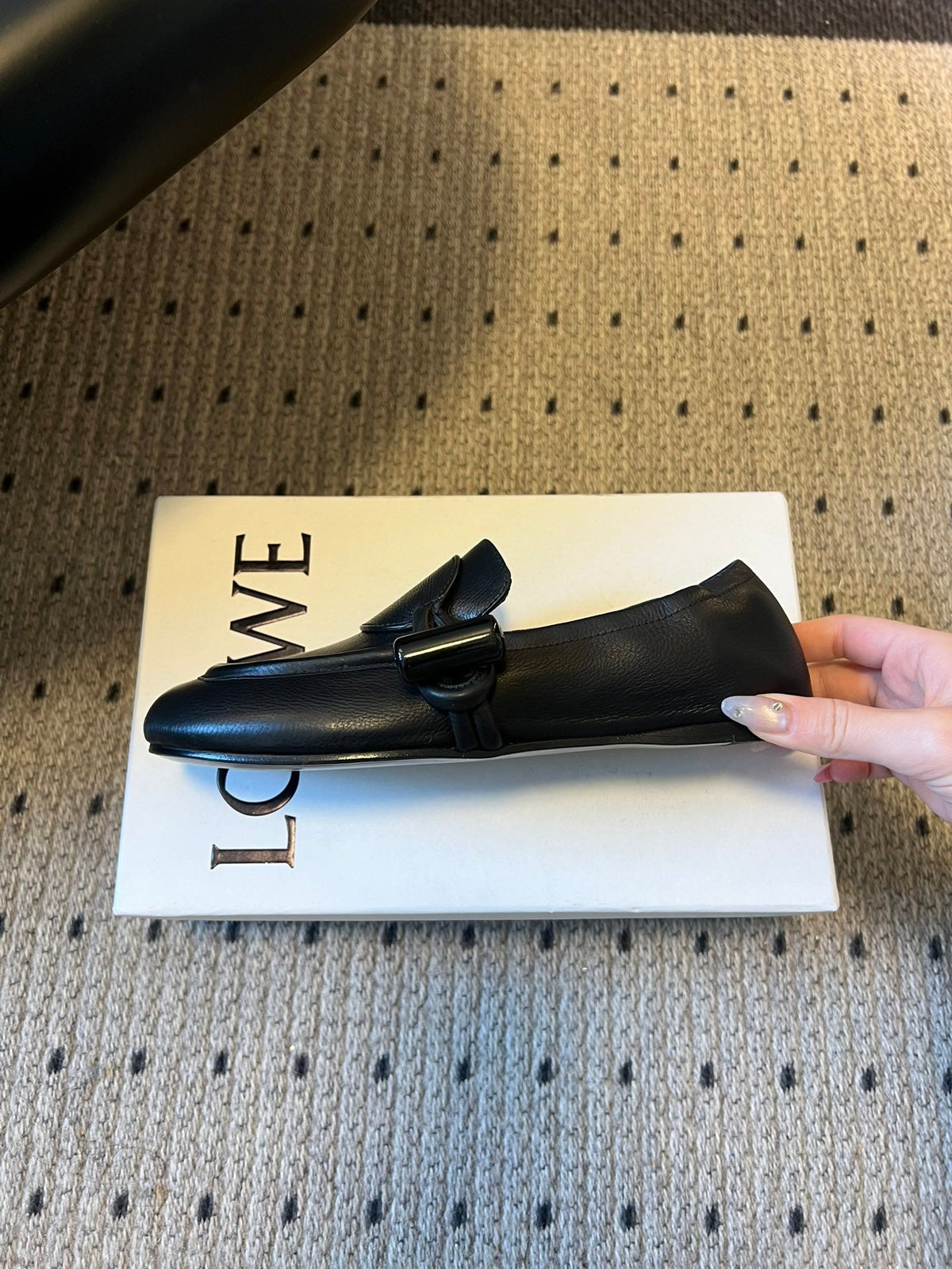 LOEWE 26S TOGGLE LOAFER 20MM IN BLACK SHINY CALFSKIN