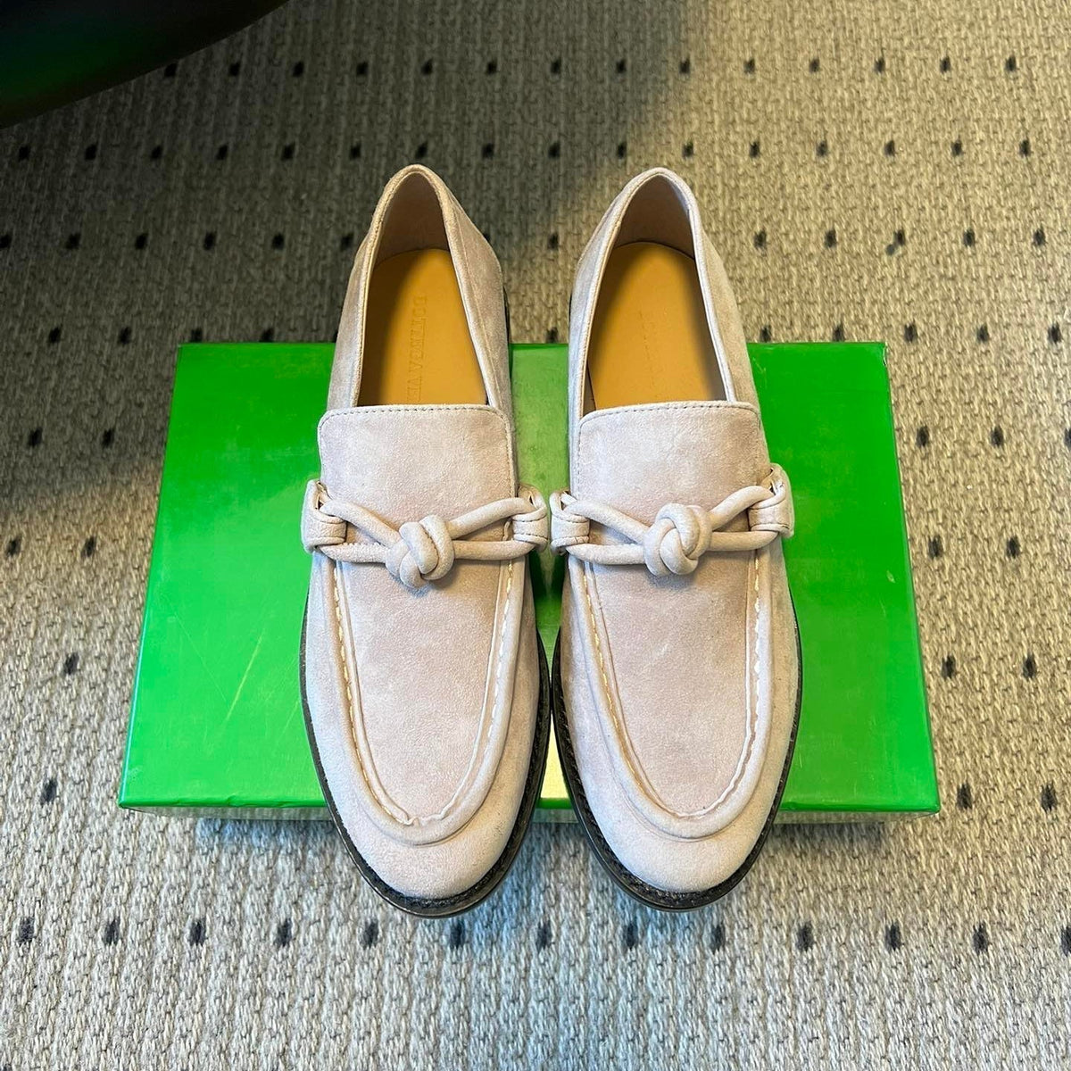 BOTTEGA VENETA 26S LOAFERS IN LIGHT BEIGE SUEDE