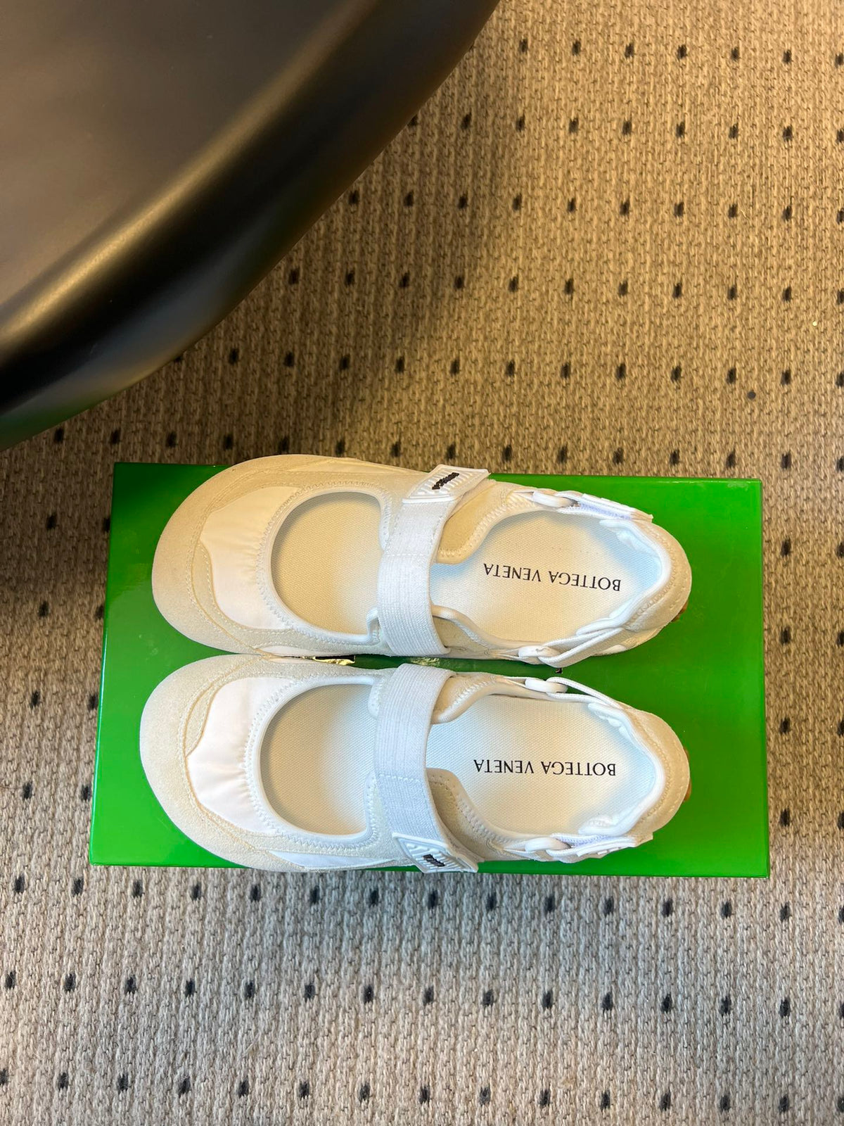 BOTTEGA VENETA 26S MARY JANE SNEAKER IN WHITE SUEDE AND FABRIC