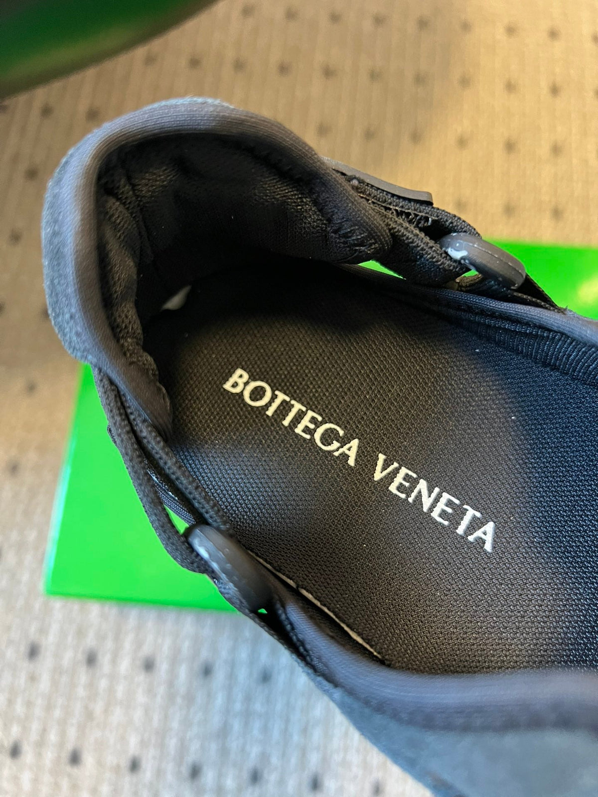 BOTTEGA VENETA 26S MARY JANE SNEAKER IN BLACK SUEDE AND FABRIC