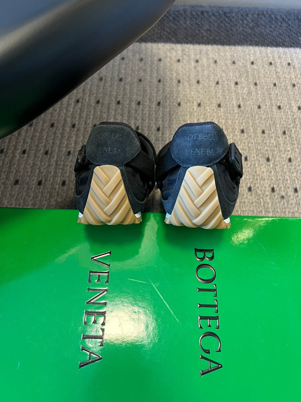 BOTTEGA VENETA 26S MARY JANE SNEAKER IN BLACK SUEDE AND FABRIC