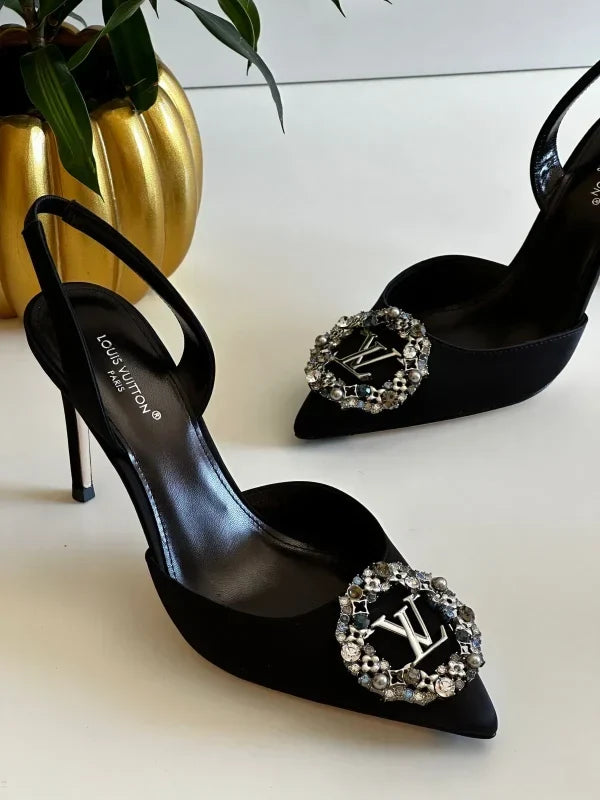 Louis Vuitton LV Logo Bijoux Suede Slide Sandals