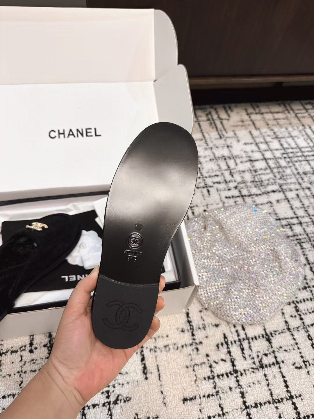 SLINGBACK LOAFER IN BLACK SUEDE AND SHEARLING