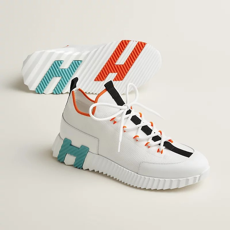 JUMPING SNEAKERS WHITE MESH AND H DETAIL SOLE