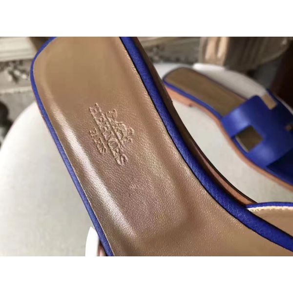 HERM Oran Sandals In Blue Epsom Leather